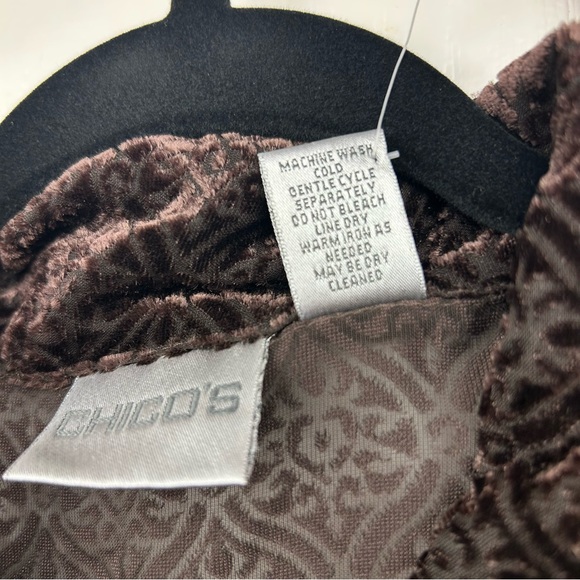 Chico's Rich Brown Patterned Blouse - Picture 5 of 7